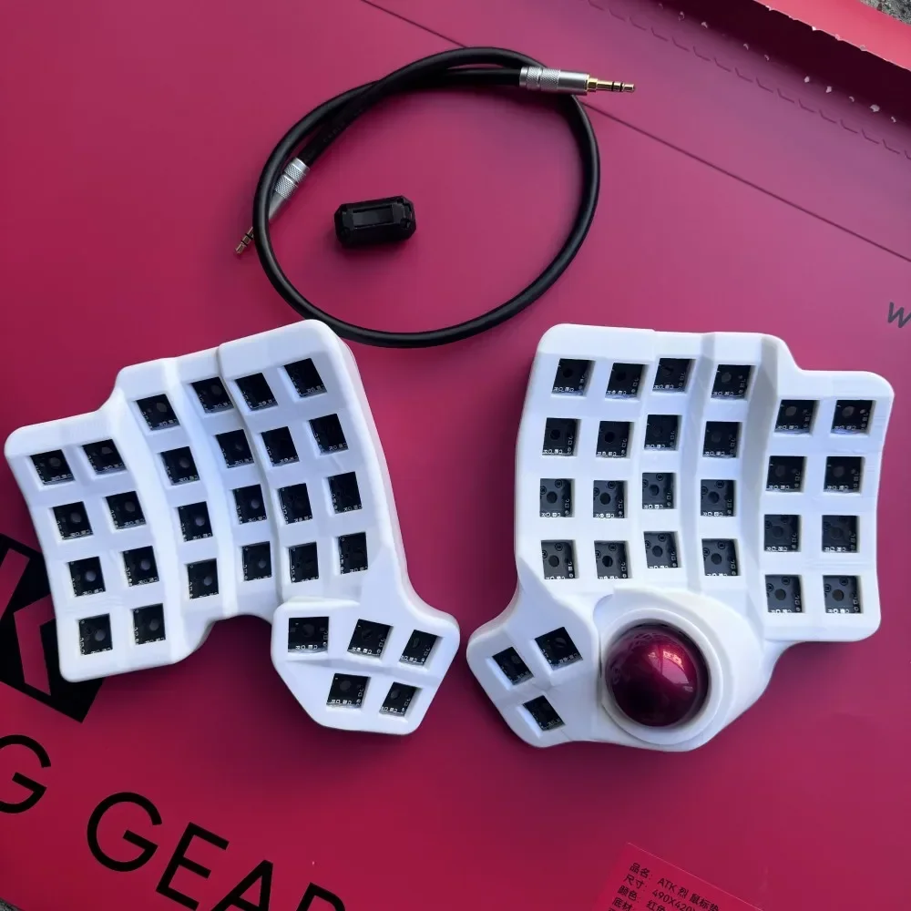 Проводной комплект разделенной клавиатуры Charybdis 4x6, белый одномодовый механический клавиатура с горячей заменой QMK, игровой аксессуар, трекбол Teclado