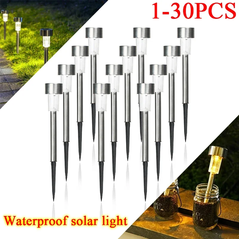 1-30Pcs Solar Garden Decoration Tools Light Outdoor Solar Powered Lamp Waterproof Landscape Lighting for Pathway Patio Yard Lawn