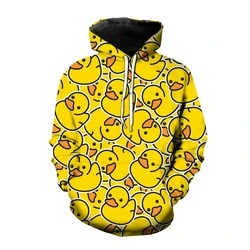 Sudadera con capucha para hombre y mujer, suéter informal de gran tamaño con estampado 3d de animales Kawaii, patos y cerdos, novedad