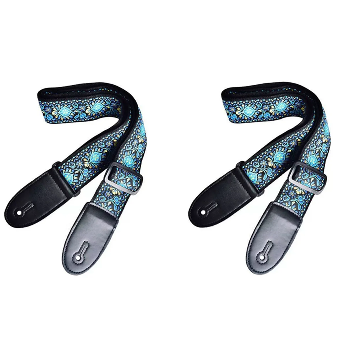 

Blue Pattern Fashion Printed Acoustic Electric Guitar Strap Widened Acoustic Guitar Strap Universal Strap