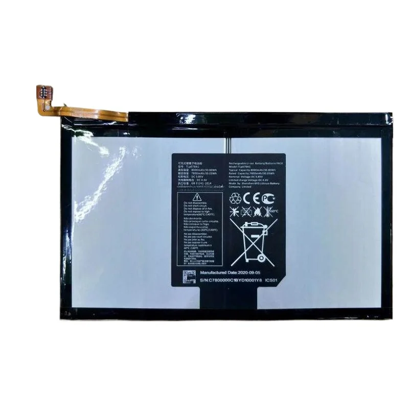 TLP078A1 High Quality Tablet Battery 3.85V 7800mAh For TCL Alcatel TLP078A1 Brand New Replacement Battery