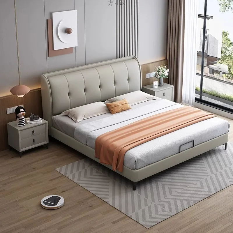 

Modern simple master bedroom small apartment 1.8 meters double bed new light luxury soft bag small apartment