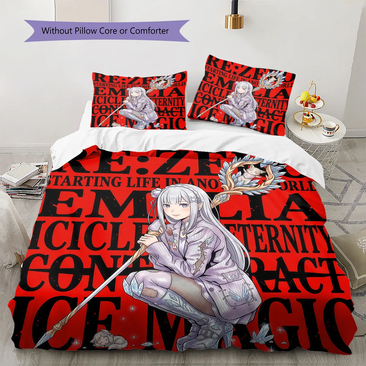Re Zero Comfor Duvet Cover Kid's Bedding Set,Extra Large Size Halloween Gifts Various Sizes Available -HE115