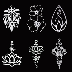 3pcs DIY Vintage Flower Charms for Jewelry Making Earrings for Women Craft Stainless Steel Pendant Lotus Leaf diy Accessories