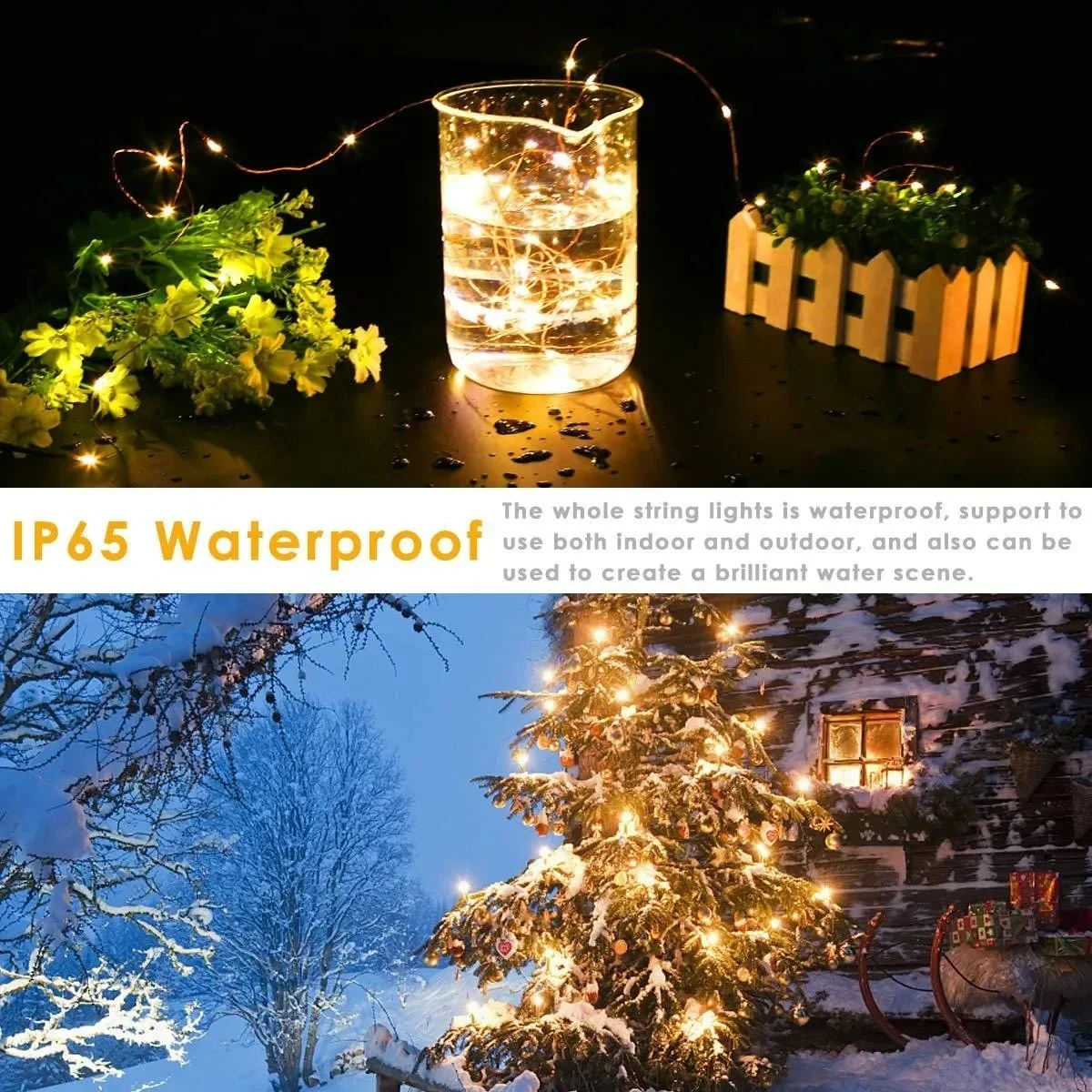 10m/20m wasserdicht 8 Modi USB Kupferdraht LED String Lichterkette mit 13key Fernbedienung für Weihnachts feier Weihnachts dekoration Neujahr