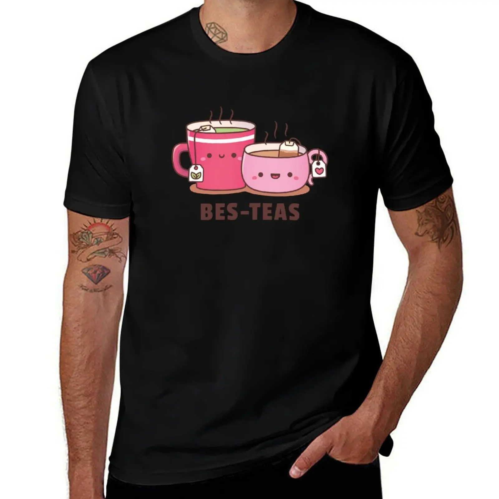 Cute Teacups Bes Teas Besties T-Shirt Holiday Vacation Tee Shirt