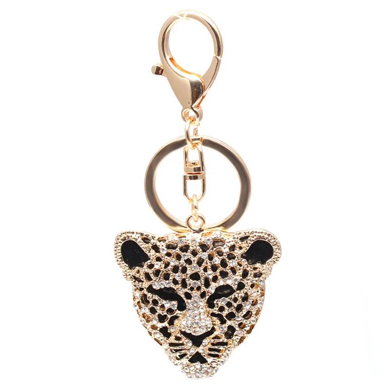 TOGORY Lucky Four Leaves Clover Crystal Key Ring Chains Holder Bag Buckle Pendant For Car Keyrings KeyChains