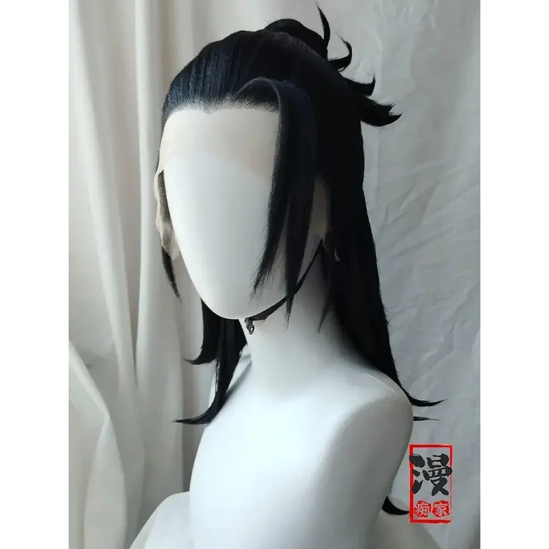 DY20 롱 웨이브 블랙 스타일 맞춤 가발 쥬구루 게토 코스프레 헤어스타일 코믹콘 파티 가발 할로윈 코스튬 가발 코믹 롤플레잉 P