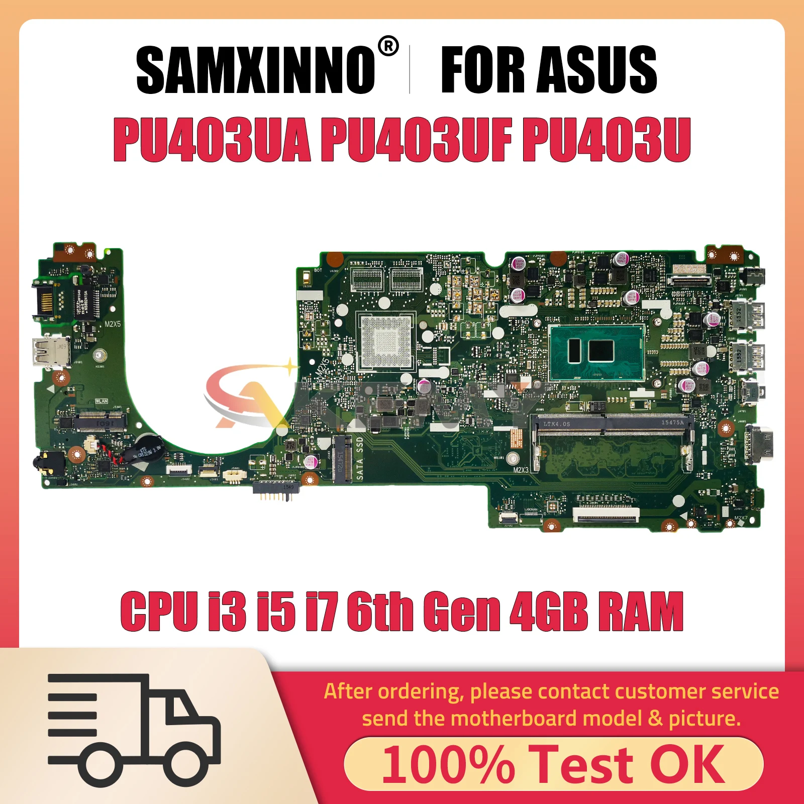 

Ноутбук PU403UA Материнская плата ASUS PRO PU403UF PU403U, материнская плата для ноутбука с процессором i3 6-го поколения, 4 Гб ОЗУ