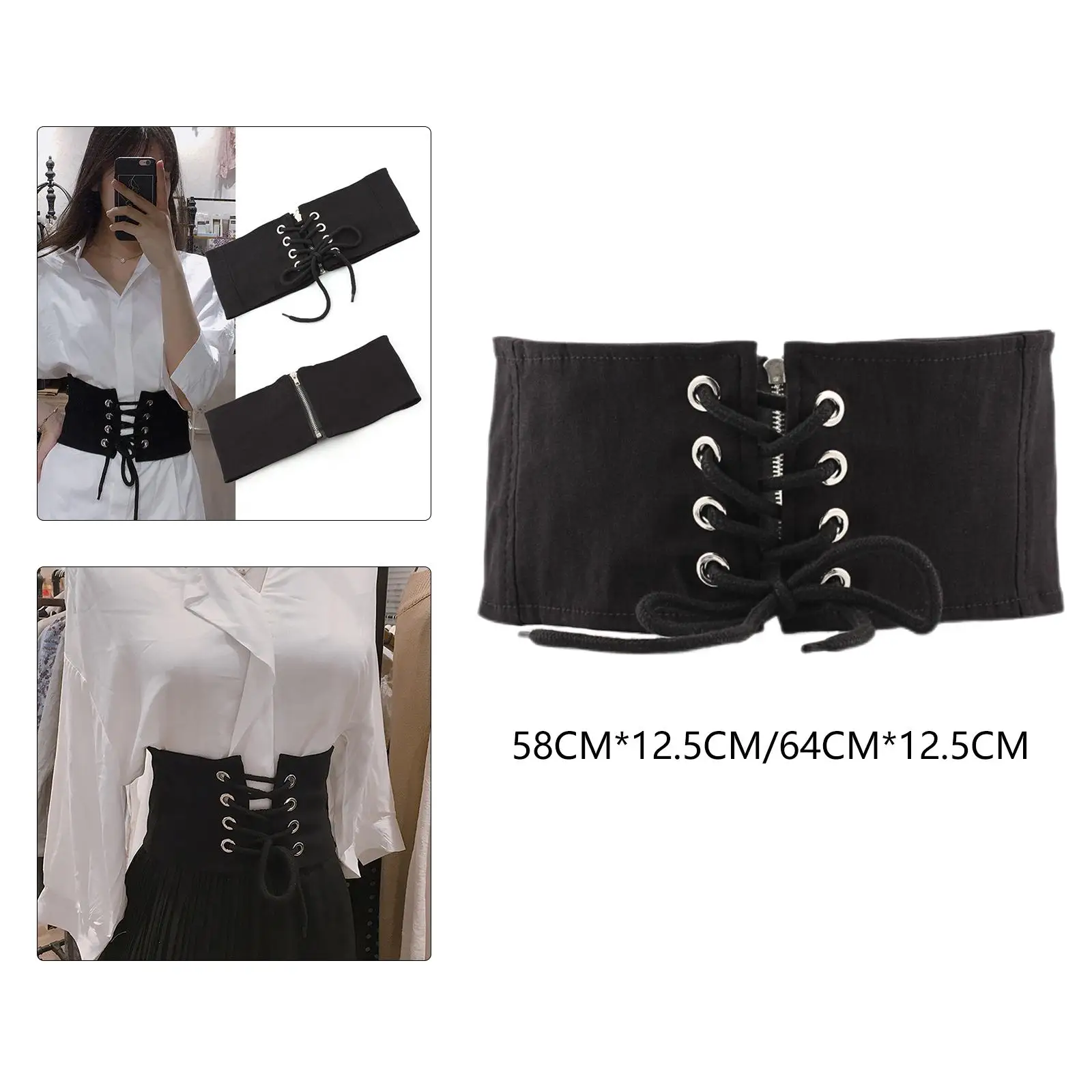 Fashion Women Charm Waistband Wide Waist Belt Elastic Corset Belt for Dress