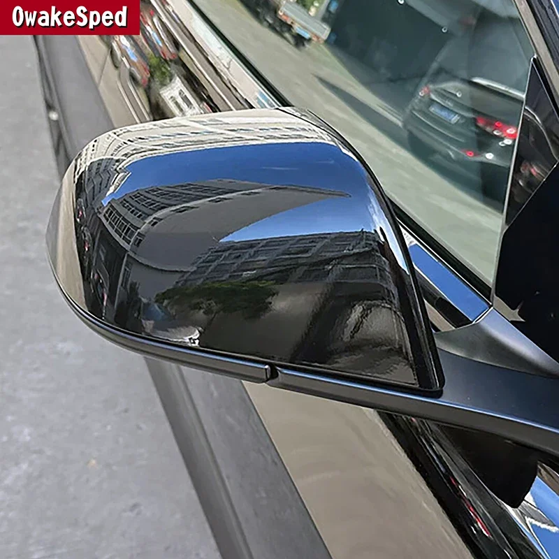 

For Tesla Model 3 2024 Car Side Door Rearview Mirror Cap Cover Trim Decoration Sticker Carbon Fiber Pattern Exterior Accessories