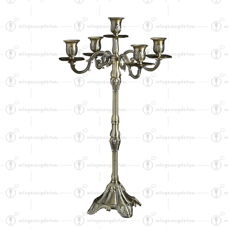 Vintage Metal Candlestick, 3/5-Head, Hotel & Wedding Decor, Candlelight Dinner Ornament & Gift