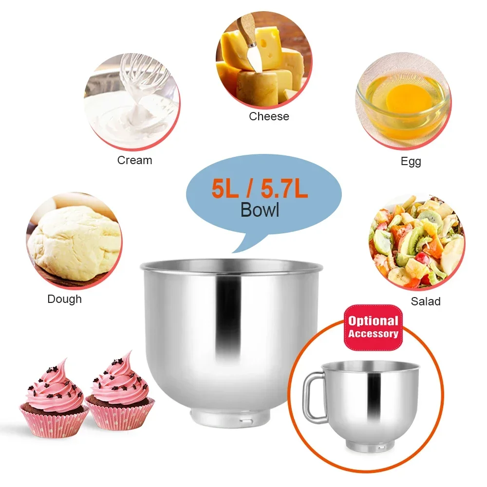 Multifunctional Home Kitchen 5L Electric Food Blender 120v 6 Gears with Juice Cup Meat Grinder Vertical Food Mixer