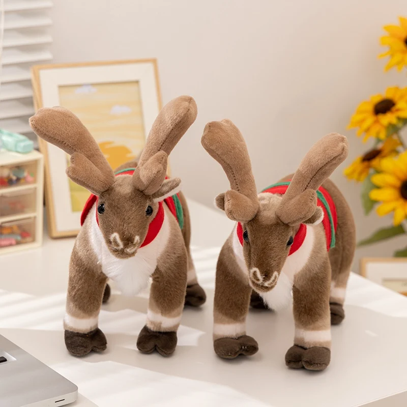 横たわる姿勢のシカ鹿のぬいぐるみ ﻿   立っている姿勢のクリスマスのトナカイのぬいぐるみ メリークリスマス 新年飾り 子供への最高の贈り物