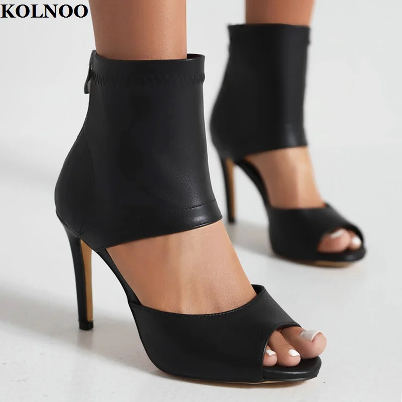 

Kolnoo Handmade 2023 New Hot Sale Ladies High Heels Sandals D'orsay Style Peep-toe Summer Shoes Evening Fashion Party Prom Shoes