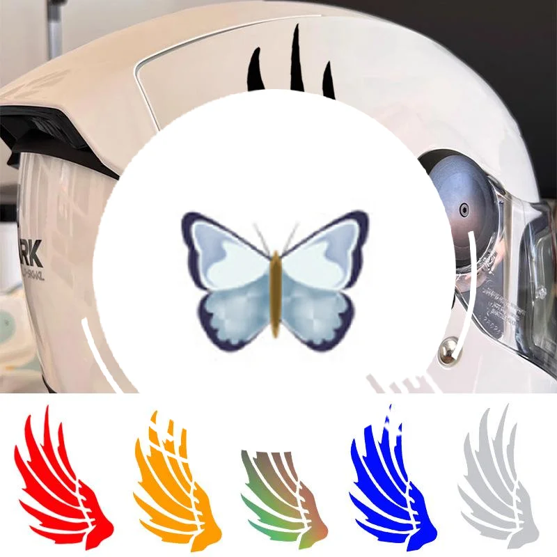 

2 Pairs DIY Motorbike Helmet Fuel Tank Scooter Modification Vinyl Decals Reflective Wings Motorcycle Waterproof Stickers