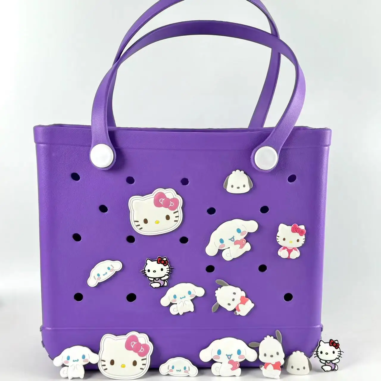 8pcs Hello Kitty Sanrio Outdoor Beach Bag Accessories Detachable DIY, Can Be Paired with the Best Gift