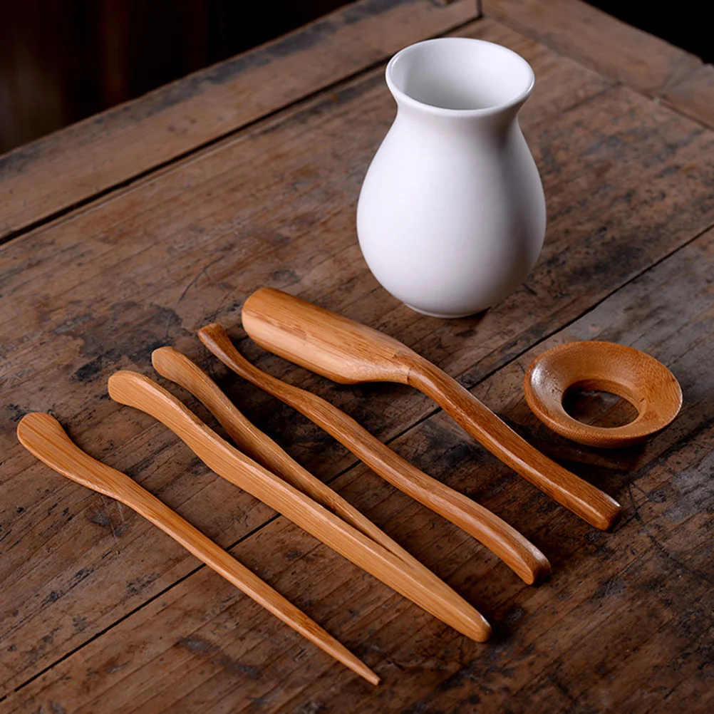 

1Set Exquisite Tea Ceremony Tool Kit Six Gentlemen for Kung Fu Tea Art Bamboo Ceramic Accessories Daily and Holiday Gift Idea
