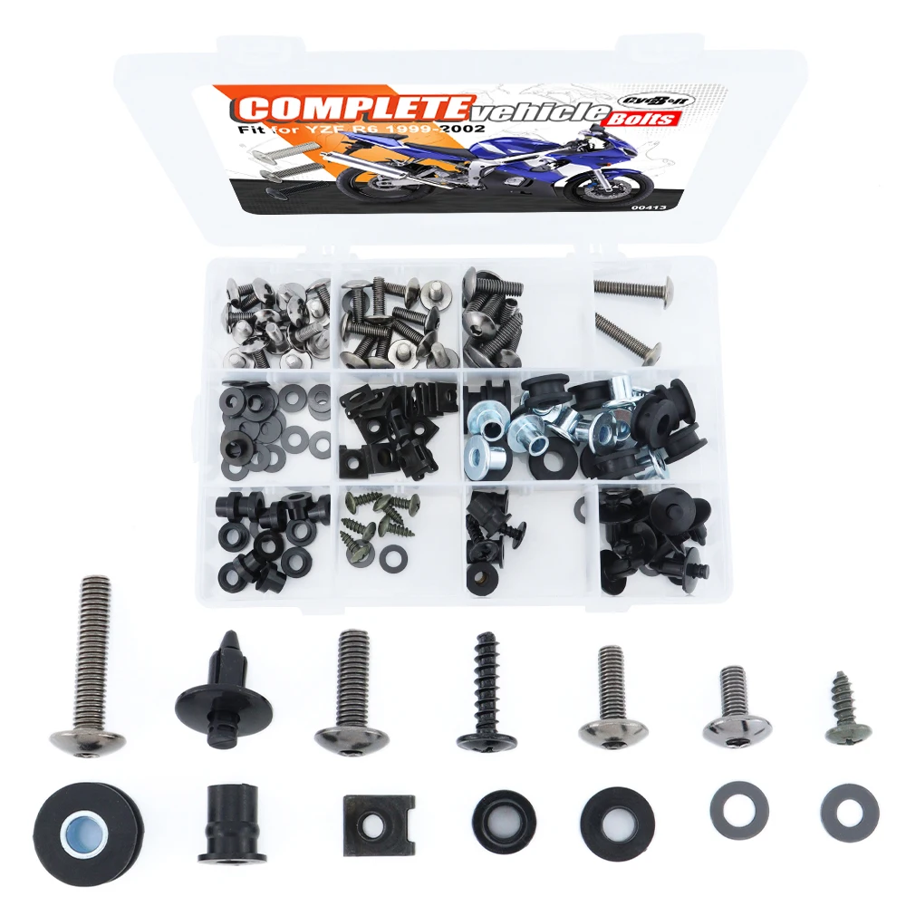 

Motorcycle Fairing CIips Nuts Screws Grommets Fit For Yamaha YZF R6 1999-2001 2002 YZFR6 YZF-R6 Complete Full Fairing Bolts Kit