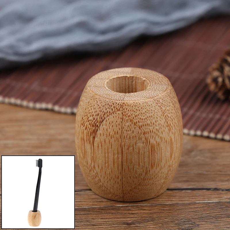 Eco Friendly Bamboo Toothbrush Holder Wooden Bathroom Stands Natural Vegan Zero Wast Accessories Tools