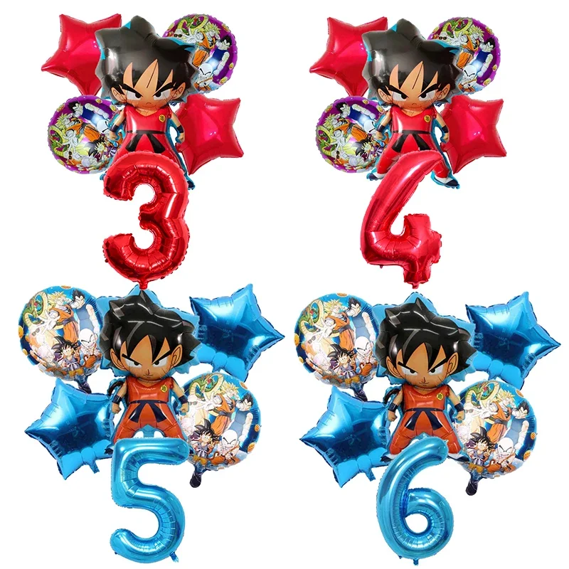 

Dragon Ball Birthday Balloons Set Number Balloon Suit Foil Ballon Cartoon Anime Goku Party Supplies Decor Tool Baby Kid Toy Gift