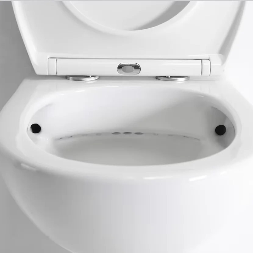 # Modern Simple Design Rimless Dual-Flush Concealed Tank Ceramic Wall-Mounted Toilet With UF Seat Cover