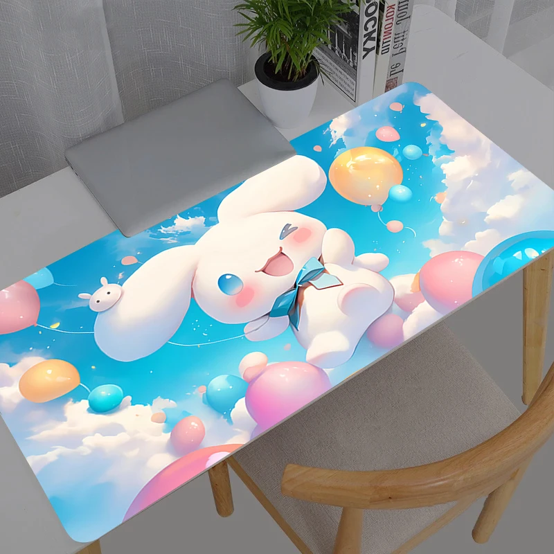 Alfombrilla de ratón grande Cinnamoroll para PC, velocidad para eSports, duradera, para jugadores, 800x300, para portátil, alfombrilla de escritorio XXL para teclado de ordenador, alfombrilla de ratón XXL