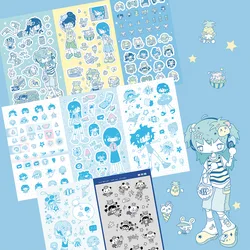Korean Style Retro Summer Girl Character Stickers Cute Cartoon Guka Hand Account Diy