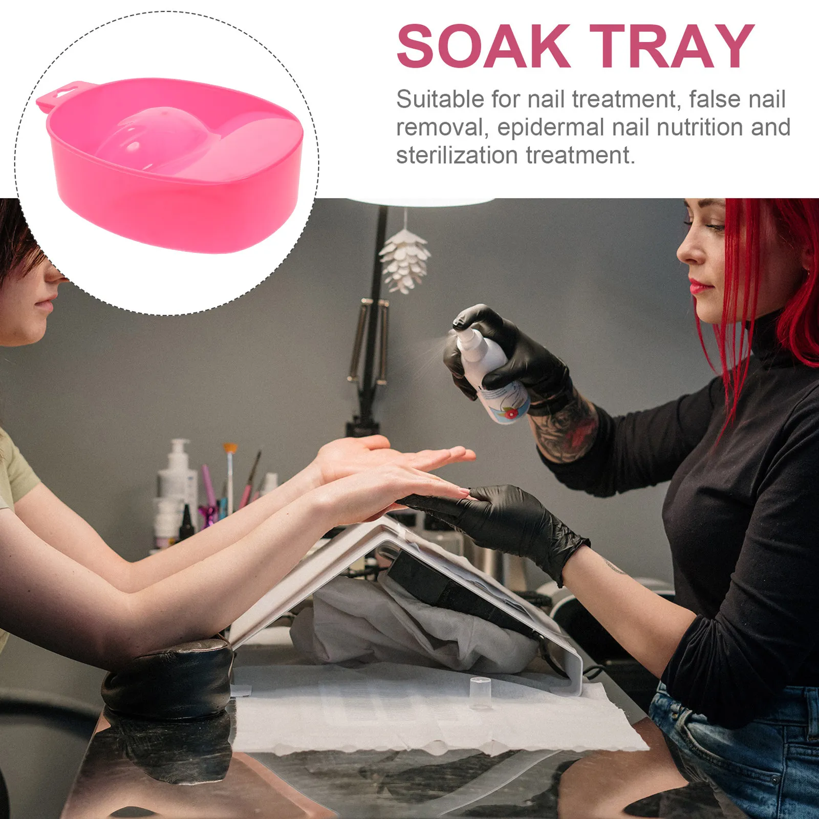 4Pcs Nail Art Soaking Bowl Durable Plastic Nail Care Tray Manicure Soak Tray for Salon Home Use Manicure Tools view 5