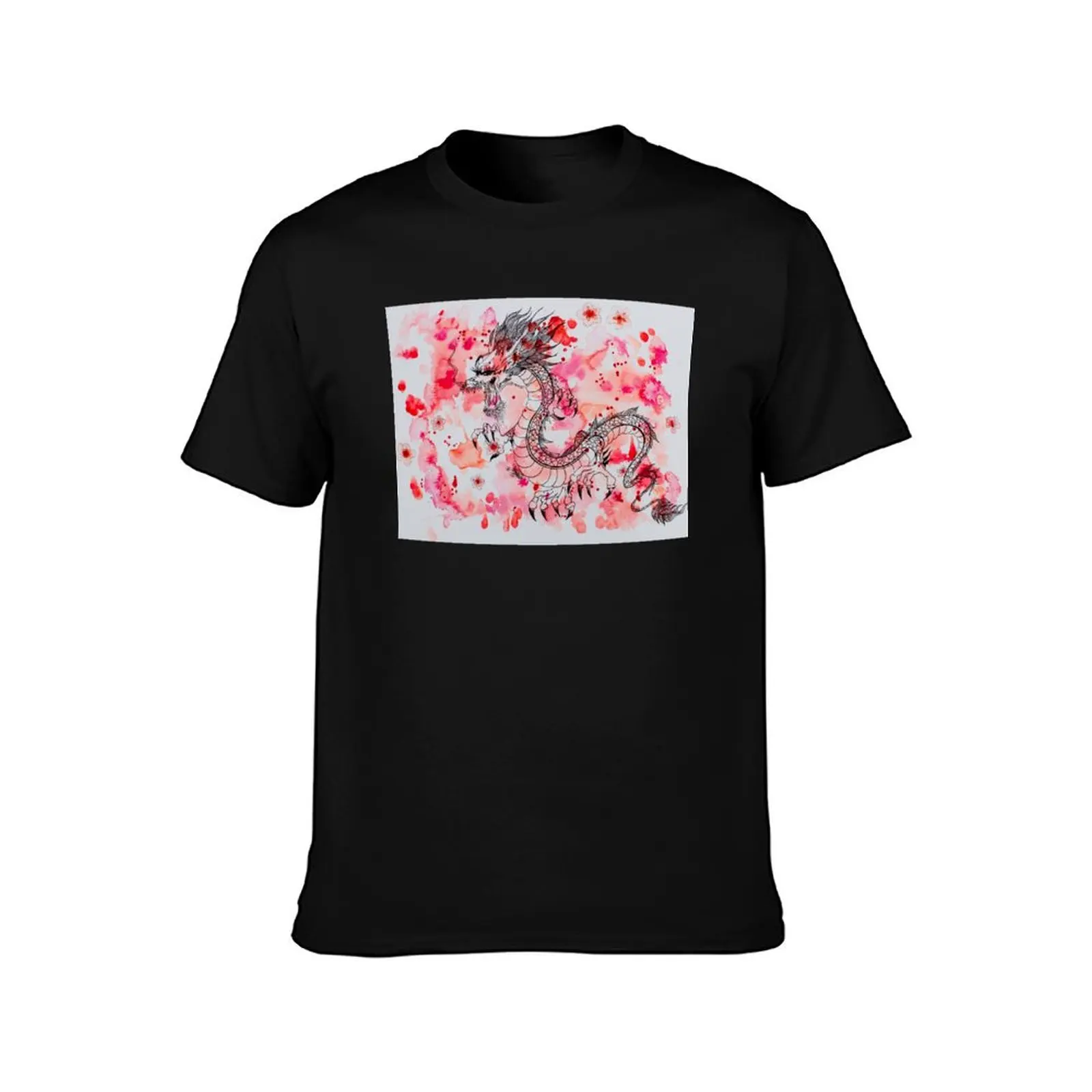 Daydreams of Dancing Dragons - YLM_arts T-Shirt Large Size Casual Short Sleeve Top T-Shirt