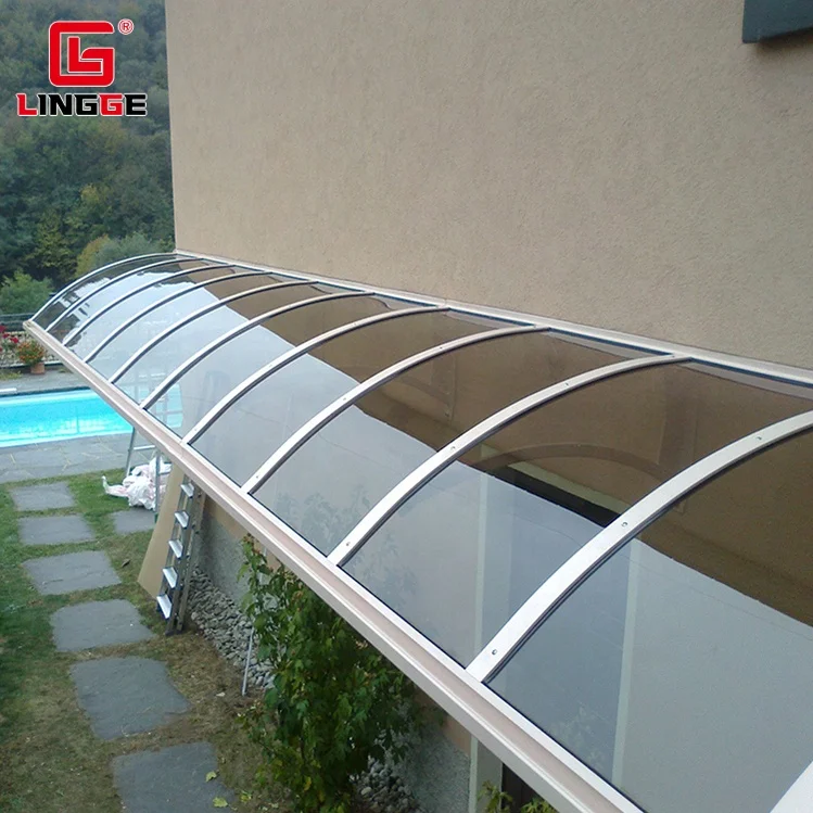 Front Door  Cover Window Wrought Iron Awning Canopy Designs Aluminum Polycarbonate Canopy Cover Arch Roof Steel Arch Roof view 4