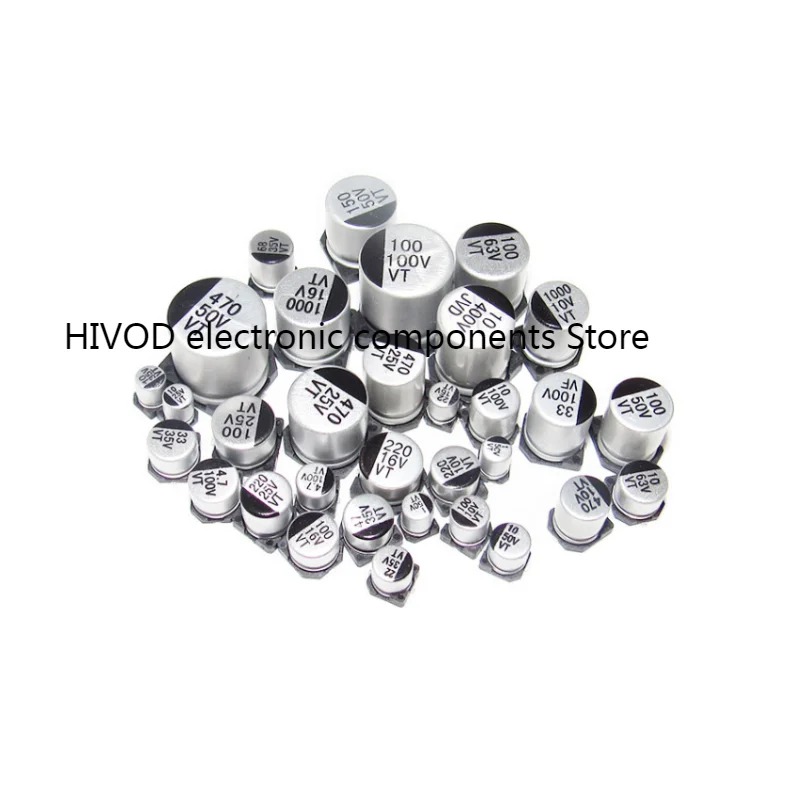 100PCS/LOT  4X5.4 SMD Brand New 6.3*7.7 Aluminum Electrolytic Capacitor 10V 16V  25V 35V 10UF 22UF 33UF 47UF 100UF