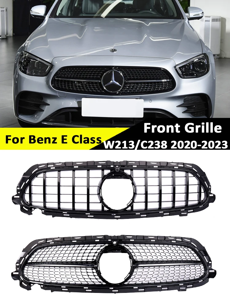 

Front Bumper Grille For Mercedes Benz E Class W213 2020+ Panamericana GT Diamond Grill Sport Style AMG Black Silver Exclusive