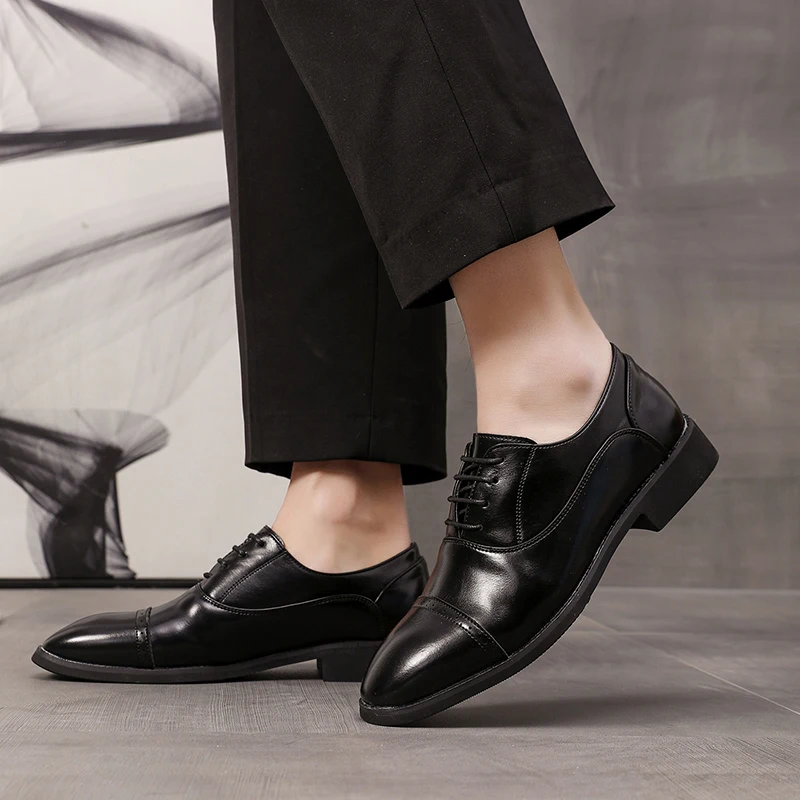 

Men's Casual Business Formal Leather Oxfords Shoes Lace Up Oxfords Male Wedding Party Office Gentleman Shoes Men