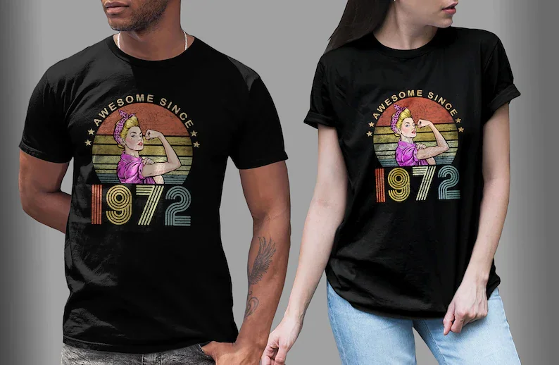 Personalized Awesome Since 1972 Woman Rosie 50th Birthday T-Shirt 50 Years Old Retro Shirt  Funny Gift Idea 2022 For Mother'sDay