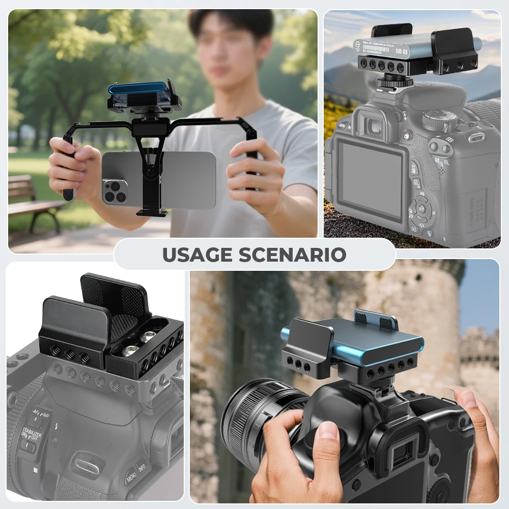 CAMVATE マウントブラケット SSD ホルダー コールドシューケーブルクランプ付き 32-64mm サムスン T5 T7 SSD サンディスク用