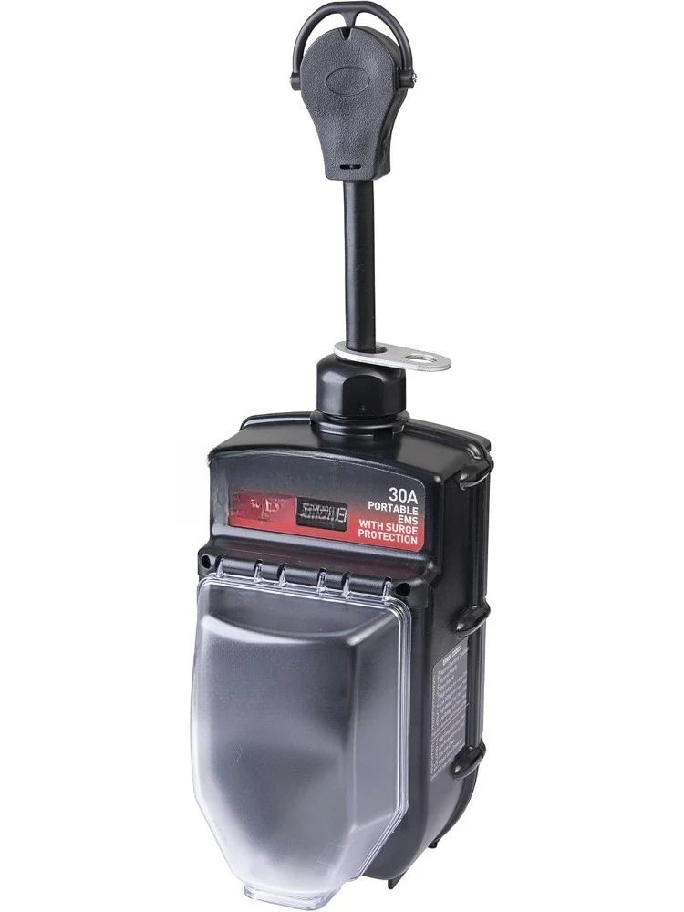 

Industries Portable RV Surge Protector, 30 Amp EMS with Integrated Display, Fault Detection, and All Weather Shield