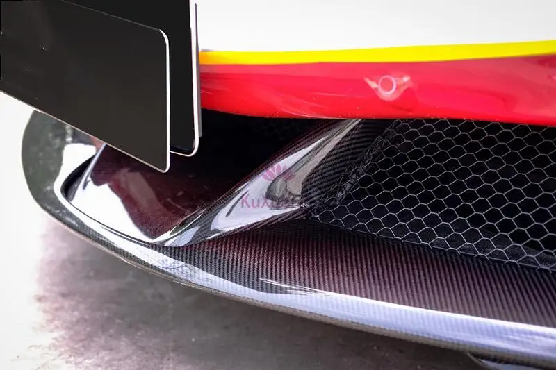 O style dry all carbon fiber front rod center lip front air port decoration for Ferrari SF90 2020-2022