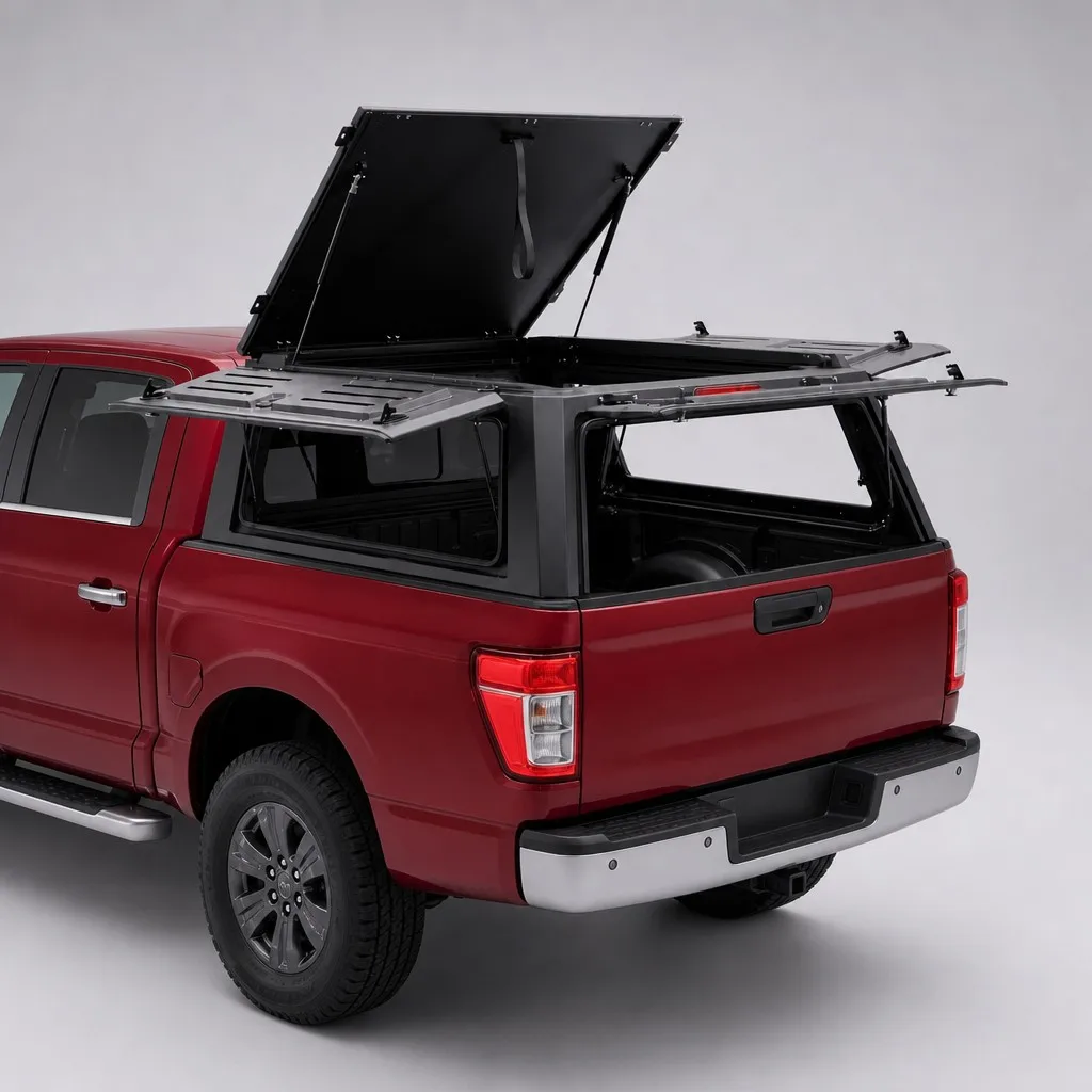 Hardtop Truck Cap  for Titan Steel Manual Waterproof Key Lock 4-Door Mid-height Hard Type with No-Drill Installation