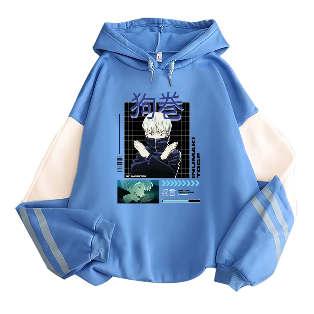 Inumaki Toge Jujutsu Kaisen Hoodies Anime Autumn Winter Cartoon Plus Size Print Graphic Long Sleeves Streetwear Hooded Tops