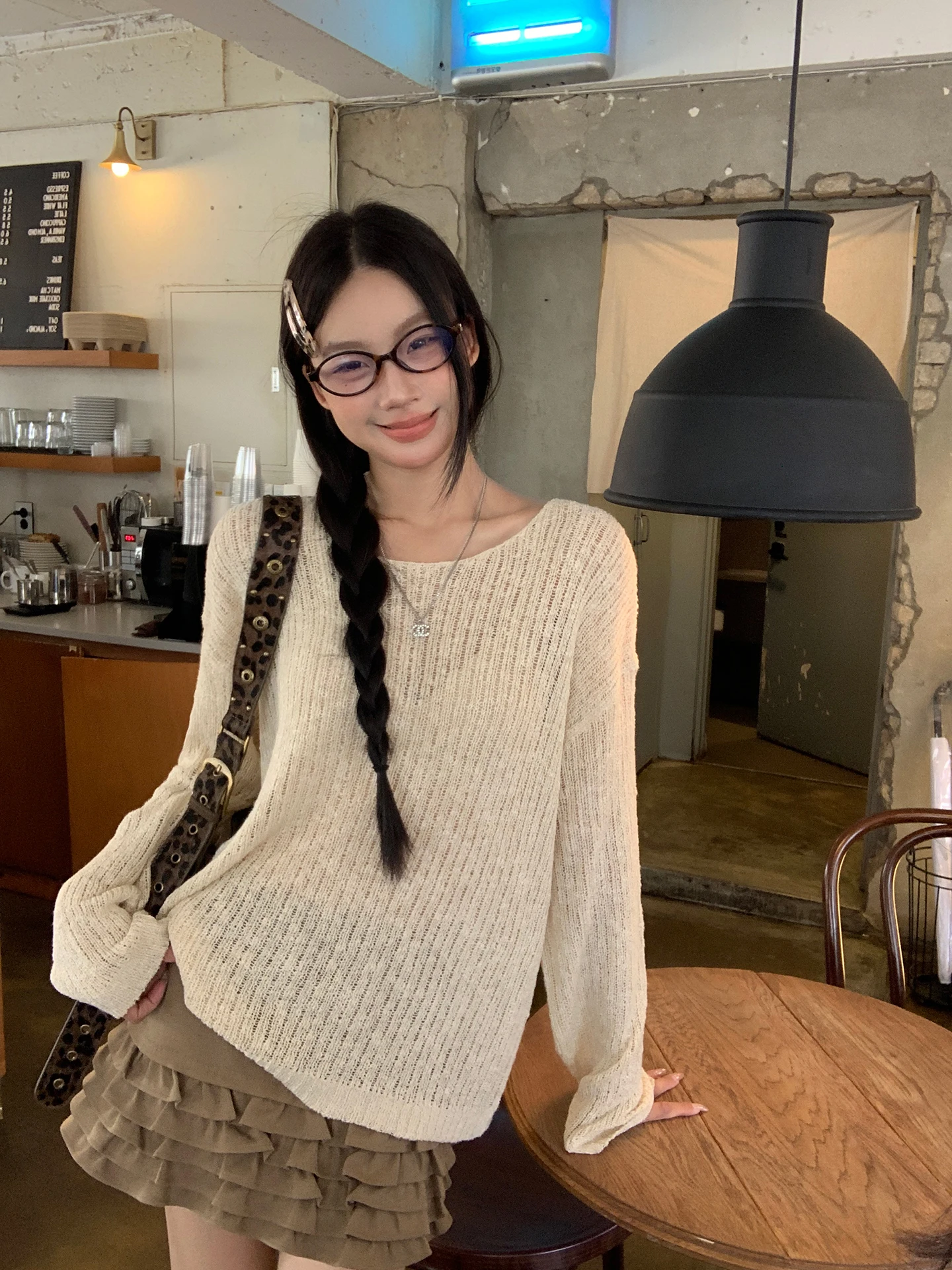 

Женская верхняя одежда Red Celebri Knitted Oversized Crew Ne Long Sve, корейский топ ранней осени