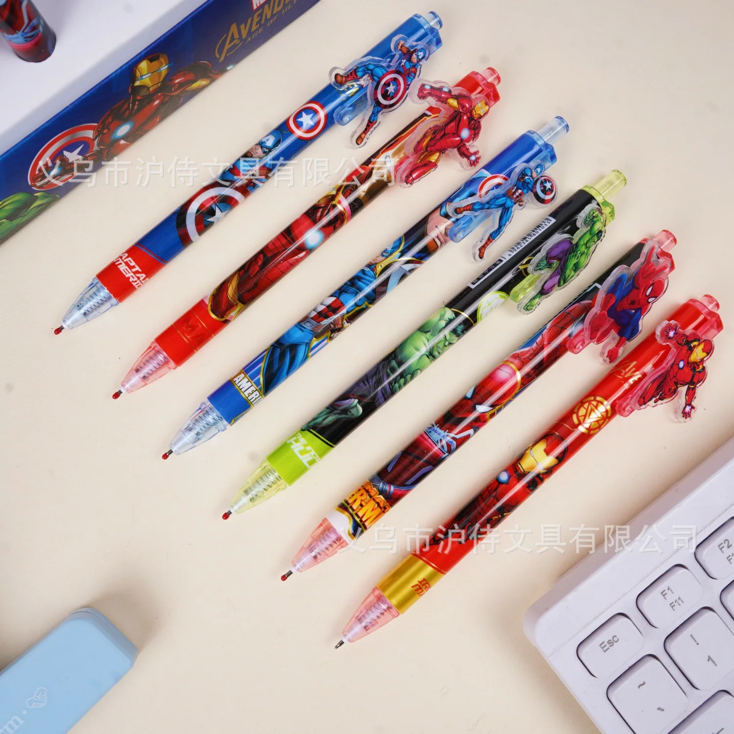 

12/48pcs For Marvel Gel Pens Quick-Drying Pens, Student Writing Cartoon Ballpoint Pen Press Pen Markings School Stationery Gift