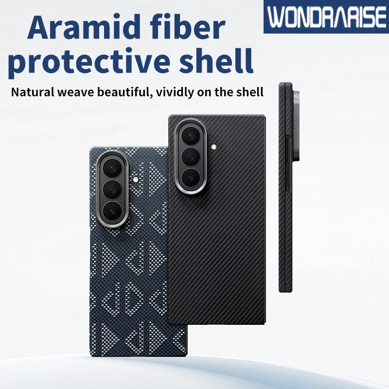

WONDRARISE Aramid Fiber Magnetic Case for Samsung Galaxy Z Fold7 – Slim Shockproof Protective Cover with/without Kickstand