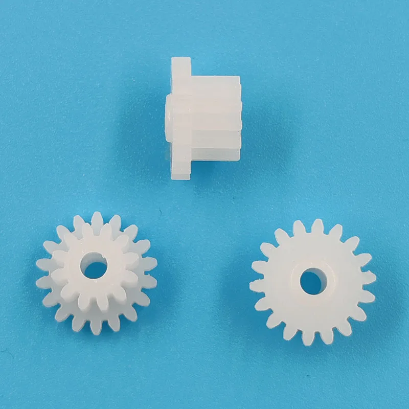 18122B 0.5M Gear 10mm Diameter POM Plastic 18 Teeth + 12 Teeth Double Layer Gears 2.15mm Hole Toy Parts 18+12T
