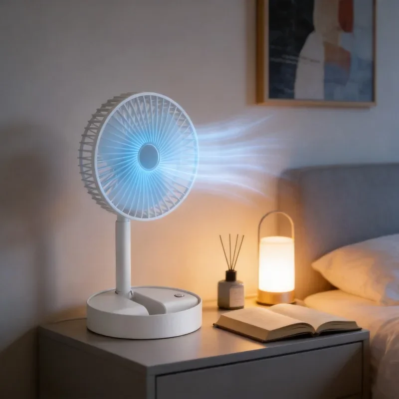 New Adjustable Folding Fan Small Cooling Handy Desk Low Noise Home Charging USB High Duration Standby Mini Electric Fan