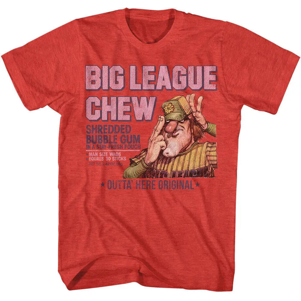 Big League Chew Bubblegum Baseball T-Shirt Washed  Pitcher Red Heather