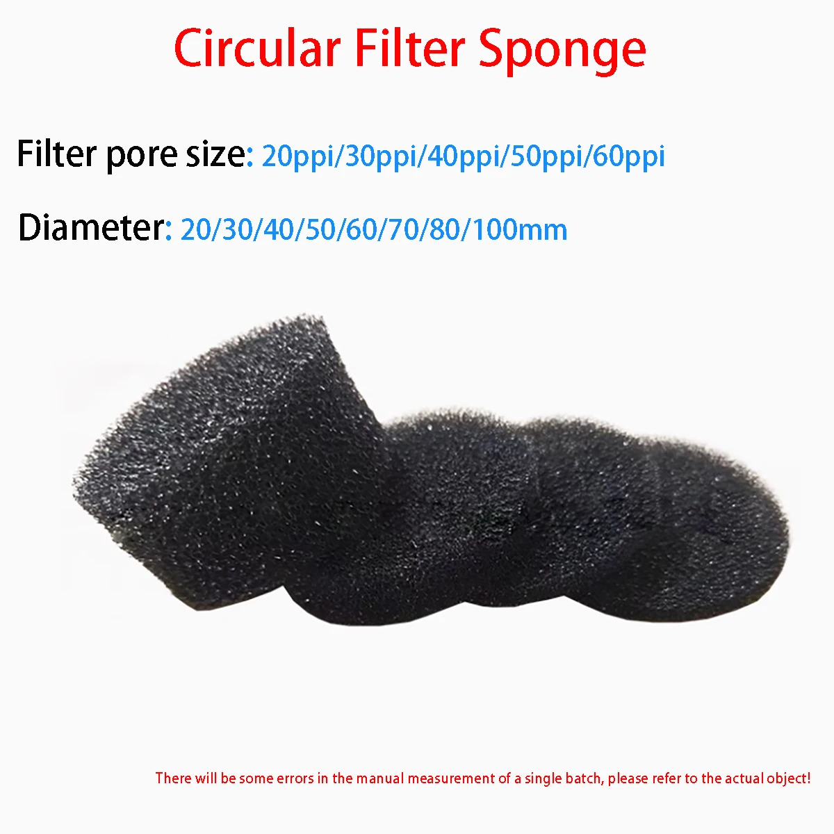 

20ppi 30ppi 40ppi 50ppi 60ppi Aperture Round Dustproof Filter Sponge Polyurethane Filter Cotton Air Compressor Filter Cotton