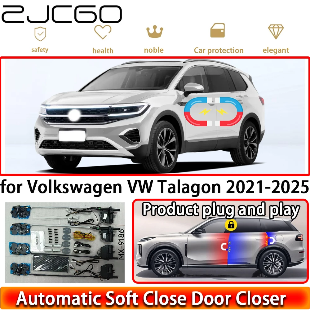 

ZJCGO for Volkswagen VW Talagon 2021-2025 Soft Close Door Kit Power Closing Latch System Auto Pull Door Easy Close Plug & Play