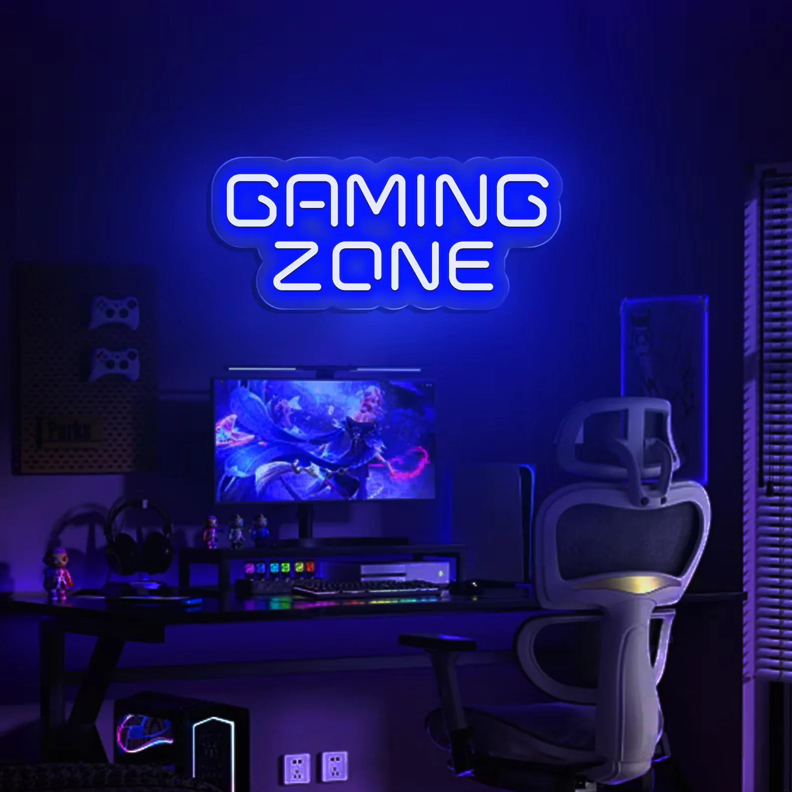 Gaming Zone Multicolor Neon Sign, Custom Gaming Room LED Neon Sign, Game Room Wall Decor, Gift For Boyfriend,Game Lover Gift