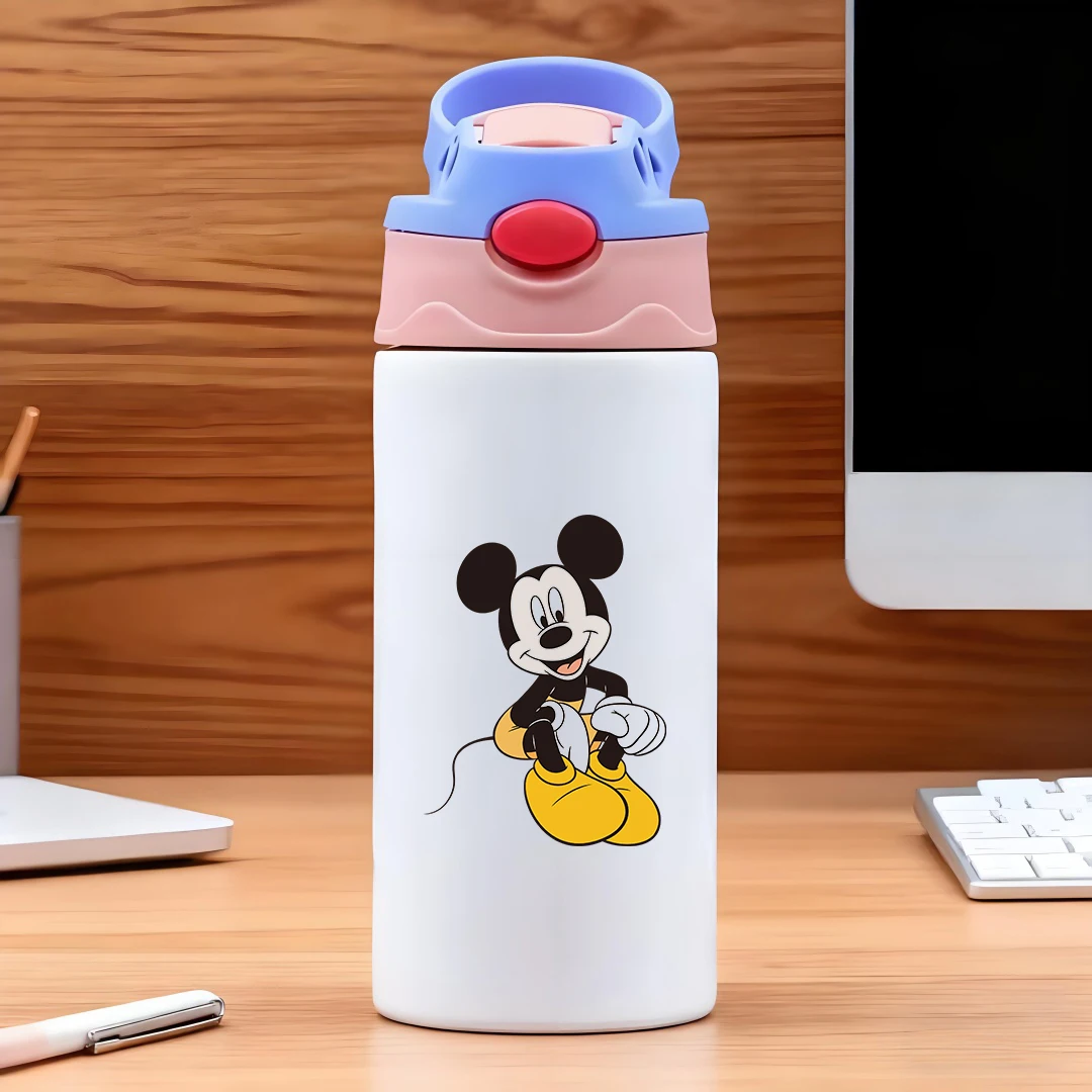 

Disney Mickey Mouse Classic Cartoon Design 304 Stainless Steel Cartoon Straw Cup Children's Water Cup New Year Gift
